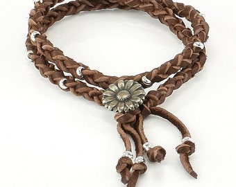 Deerskin Braided Wrap Bracelet