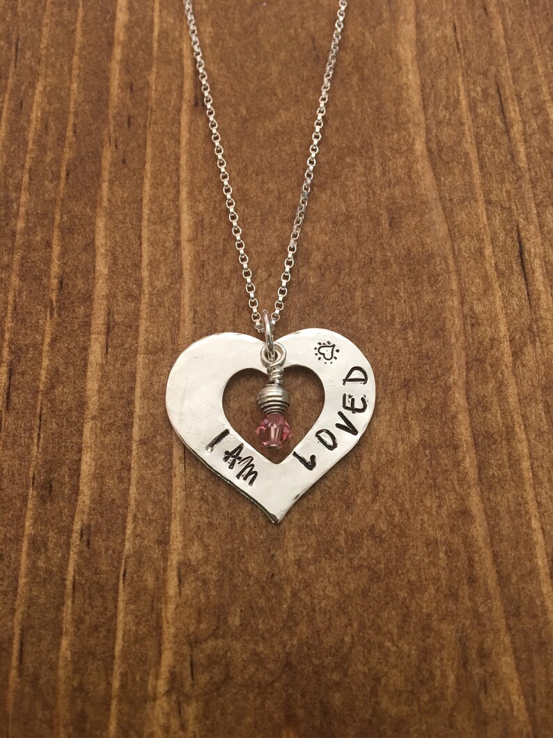 I am Loved Sterling Silver Heart Necklace immagine 3