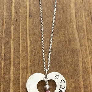 I am Loved Sterling Silver Heart Necklace immagine 1