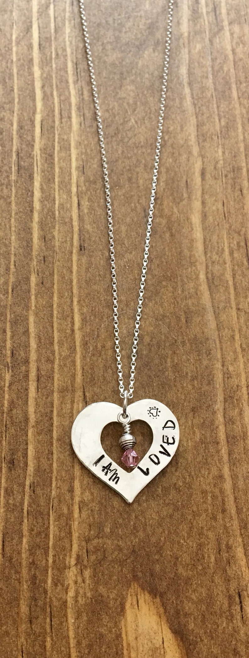 I am Loved Sterling Silver Heart Necklace immagine 1
