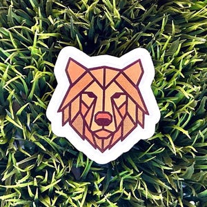 Geometrischer Bärenkopf Aufkleber | Inspiriert von The Bear FX Serie | Minimalistischer Tier Vinyl Sticker