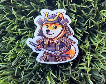 Samurai Doge, adesivo meme divertente