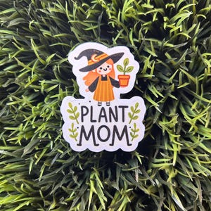 'Pflanzen Mama, Wunderliche Hexe, Niedlich, Lustiger Aufkleber