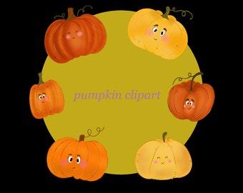 Autumn Clipart Bundle | Fall Season Illustrations | Pumpkins, Leaves, Harvest, Thanksgiving Digital Art Set