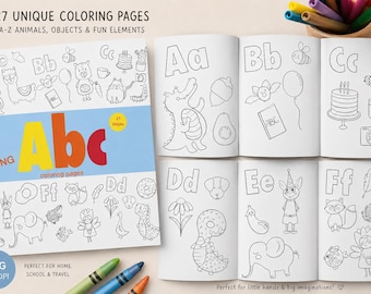Alphabet Coloring Pages | ABC Printable Worksheets | Educational Letters Coloring Sheets for Kids, Preschool & Homeschool
