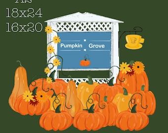 Fall Vibe digital wall art poster, size A2, 16x20, 18x24, digital downloads