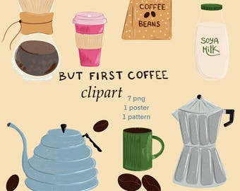 Coffee Clipart Bundle | Latte, Espresso PNG (Digital Art)