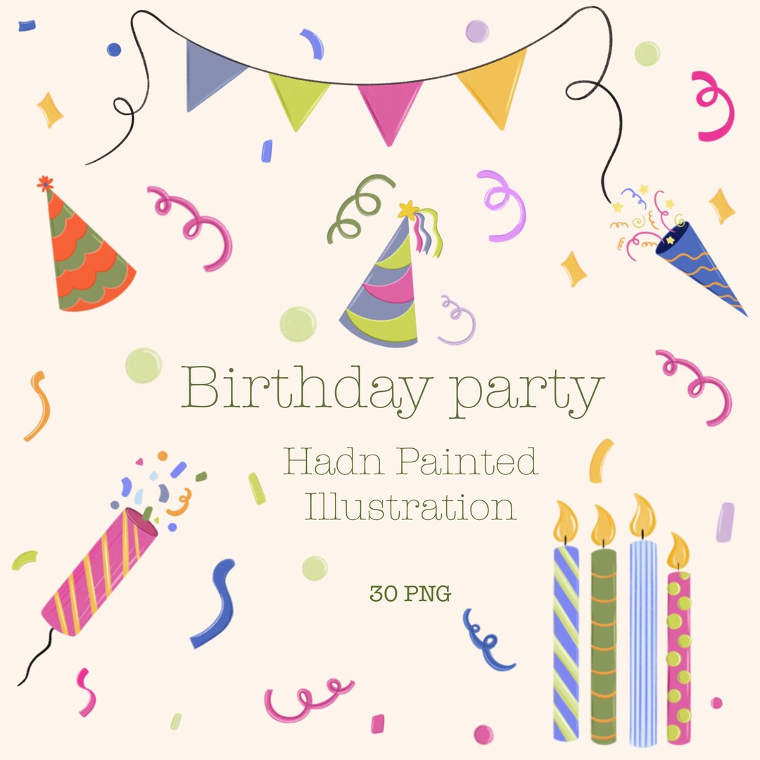 Birthday Party Clipart Collection | Fun Celebration Graphics | Balloons ...