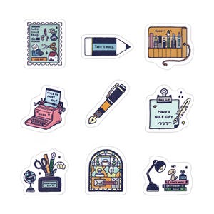 Stationery stickers, Vintage Journaling Japanese stickers, Flake stickers, Papier Platz