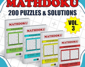 Mathdoku Puzzle Book: 200 Logic & Math Puzzles with Solutions (Digital Download)
