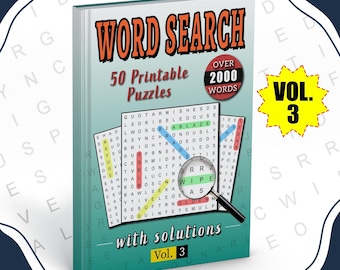 Woordzoekpuzzelboek: 50 ontspannende hersenspellen (digitale download)