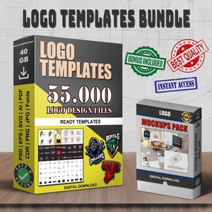 55,000 Editable Logo Templates: Business & Brand Designs (Digital Download)
