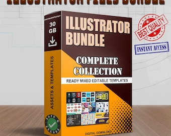 Illustrator Assets Mega Bundle: Editable Templates, Logos, T-Shirts (Digital Download)