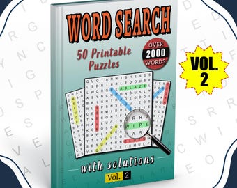 Woordzoekpuzzelboek: 50 ontspannende hersenspellen (digitale download)
