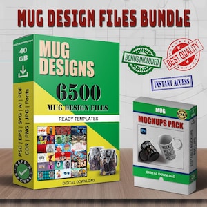 Mug Design Bundle: 6500+ Ready-to-Print Templates (Digital Download)