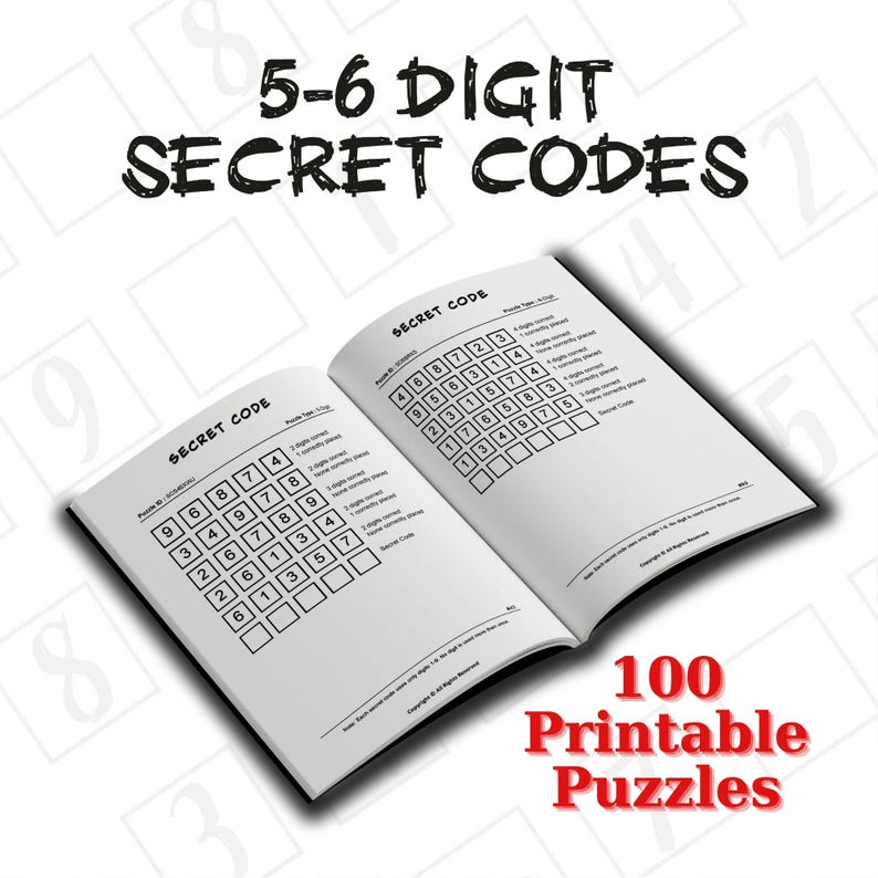 Printable Secret Code Puzzles: Brain Teaser Game (digital Download A4 ...