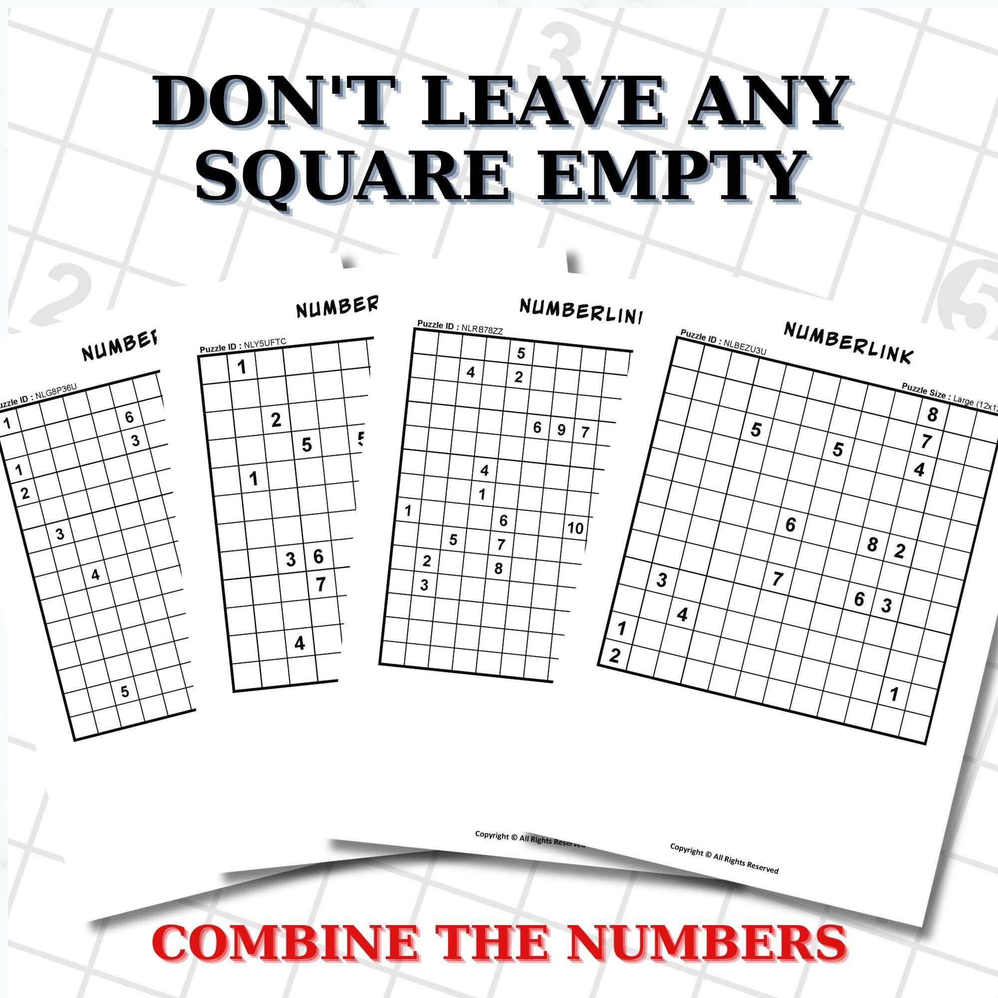 Printable Numberlink Puzzles: Brain Teaser Game (digital Download A4 ...