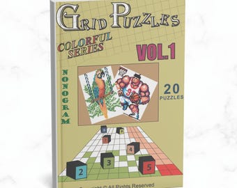 Printable Color Nonogram Puzzle : Japanese Logic Puzzle, Pixel Art Brain Teaser, Digital Download