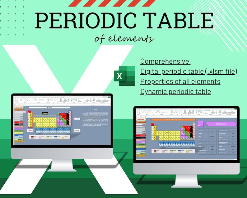 Periodic Table Excel Printable Periodic Table Periodic Table Digital ...