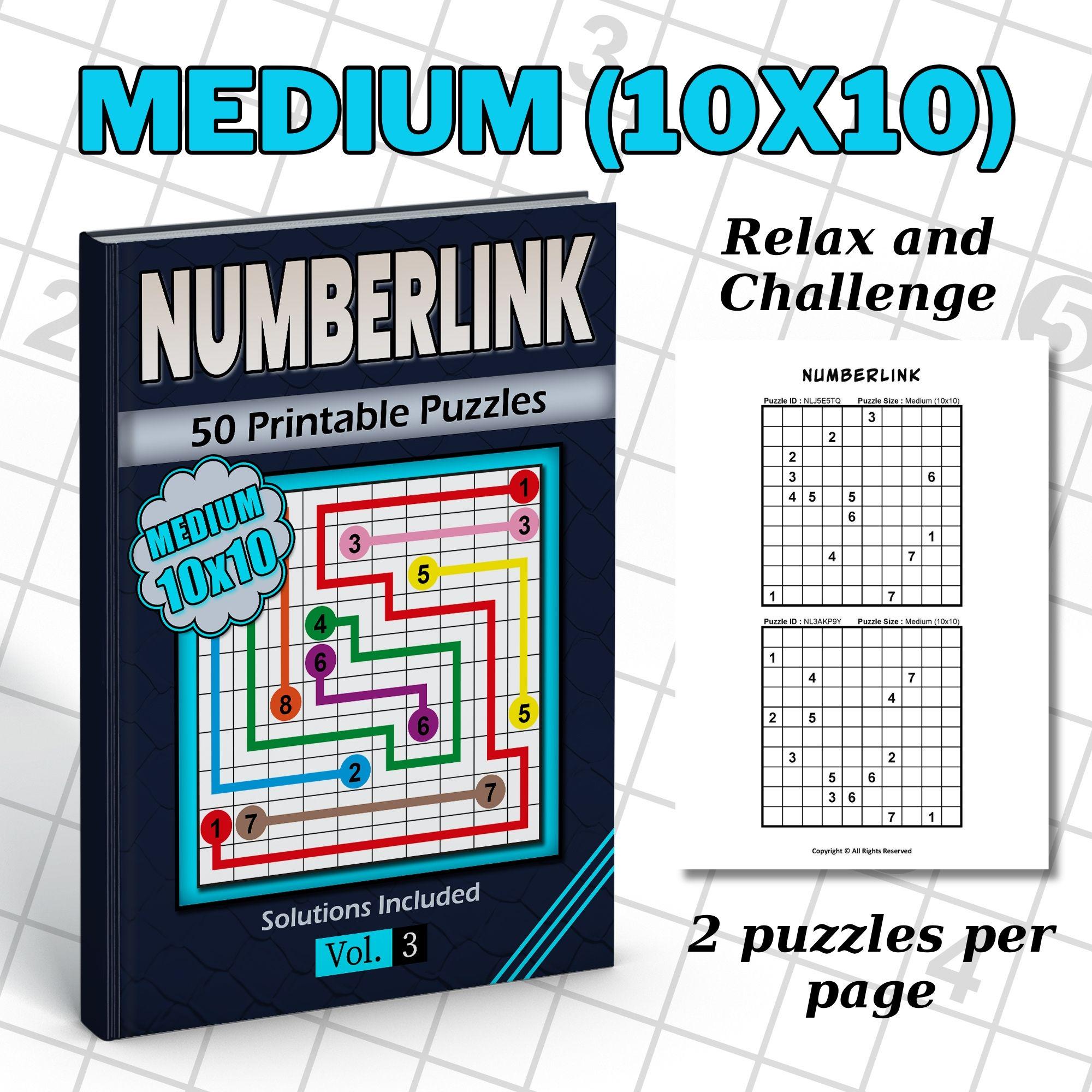 Printable Numberlink Puzzles: Brain Teaser Game (digital Download A4 ...