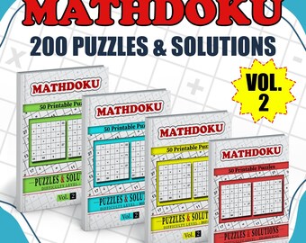 Mathdoku Puzzle Book: 200 Logic & Math Puzzles with Solutions (Digital Download)