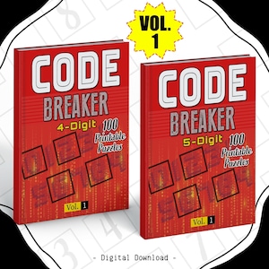 Printable Code Breaker Puzzles: Brain Teaser Game (Digital Download A4 Size)