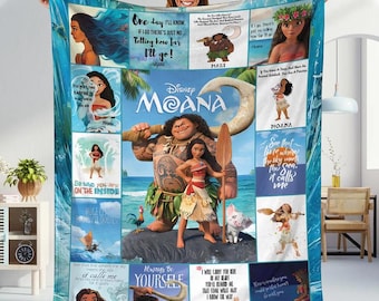 Moana Maui Fleece-Decke, Hei Hei Moana Prinzessin Decke, Moana Disneyland Decke für Bett Couch Sofa, Magic Kingdom Fleece-Decke