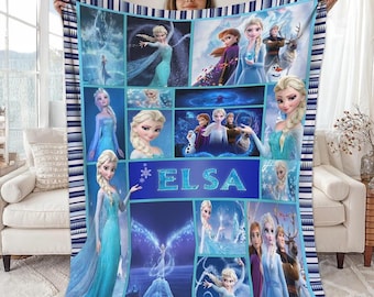 Manta de lã personalizada da Elsa Rainha de Frozen, Manta da Elsa Rainha, Manta do Filme Frozen, Manta de Natal da Elsa Rainha, Presente de Natal de Frozen