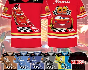 Personalized Disneyland Cars Football Jersey, Lightning McQueen Kids Football Tee, Custom Cars Movie Croptop Football Shirt, Magic Kingdom