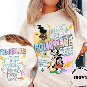 Comfort Colors A Goofy Movie Powerline Shirt, Max Goof World Tour 95 Tee, Retro 90s Disneyland Shirt, Disneyland Family Trip Shirt image 2