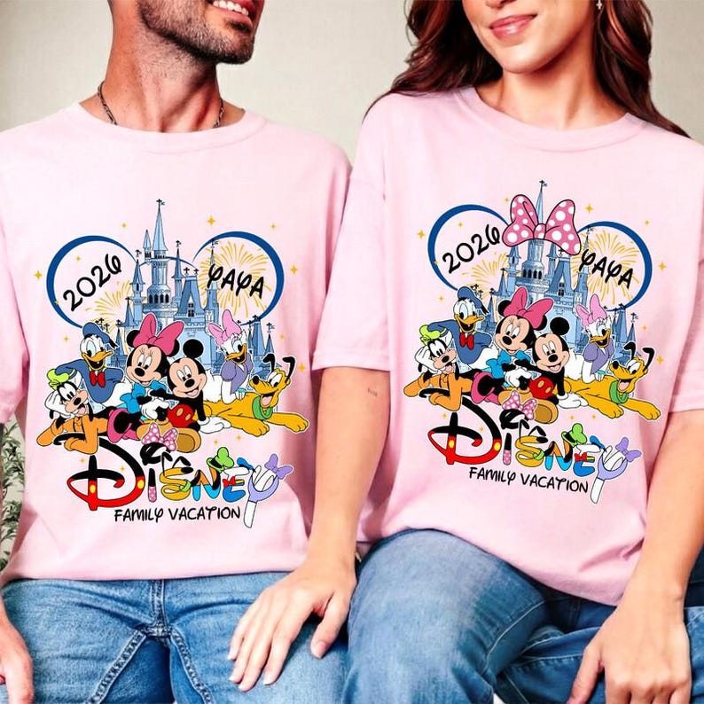 Comfort Colors Disneyland Family Vacation 2026 Shirt, Mickey And Friends Matching Shirt, Disneyland Trip, Disneyland Magical Castles Shirt image 3