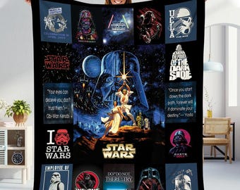 Starwars Fleece Blanket, Darth Vader Luke Skywalker Leia, Starwars Quotes Blanket, Disneyland Starwars Blanket, Christmas Gift Birthday Gift