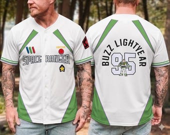 Camiseta de béisbol de Buzz Lightyear, camiseta de guardián espacial de Toy Story, camiseta de vacaciones de Disneyland, camisa abotonada inspirada en Pixar, regalo para fans de Toy Story