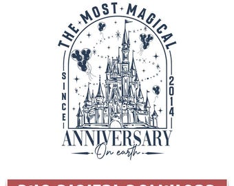 Disneyland The Most Magical Anniversary PNG, Disneyland Honeymoon, Disneyland Magical Castle Anniversary, Disneyland Trip Digital Download
