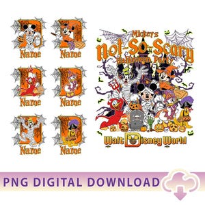 Personalized Mickey And Friends Halloween PNG, Mickey&#39;s Not So Scary Halloween Party, Walt Disneyworld Png, Magic Kingdom Digital Download