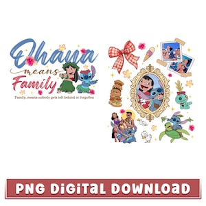 Disneyland Lilo And Stitch PNG, Ohana Means Family Png, Stitch Disneyland Png, Disneyland Vacation Trip, Magic Kingdom Png, Digital Download