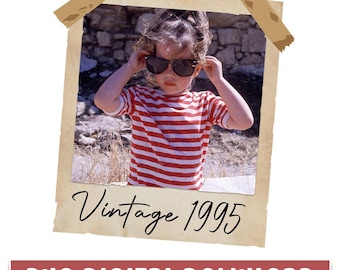 Cumpleaños personalizado PNG, foto personalizada del año 1995 PNG, cumpleaños personalizado PNG, regalo de cumpleaños, fiesta de cumpleaños, descarga digital