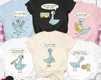 Comfort Colors Pigeon Teachers Group Costume Shirt, Kindergarten Teacher, Funny Children's Book Characters Costume, Book Lover Squad Shirt