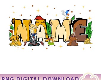 Personalized Lion King Family Matching PNG, Disneyland The Lion King Png, Custom Name Disneyland Simba Mufasa Timon Pumbaa, Digital Download