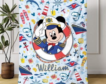 Manta personalizada de Mickey para crucero, Manta familiar para crucero de Disneyland, Manta de Mickey y sus amigos para crucero, Vacaciones familiares en crucero 2025