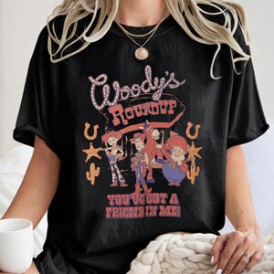 Comfort Colors Toy Story Woody's Roundup Shirt, You've Got A Friend In Me Tee, Woody And Jessie Graphic Shirt, Retro Disneyland Outfit image 4