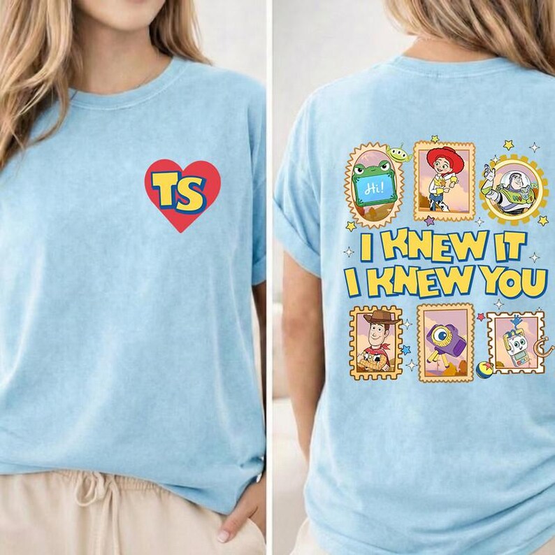 Retro Pixar Toy Story 5 Comfort Colors Shirt, I Knew It I Knew You, Disneyland Toy Story 5 Shirt, Western Cowgirl Tee, Toy Story Stamp Shirt image 2