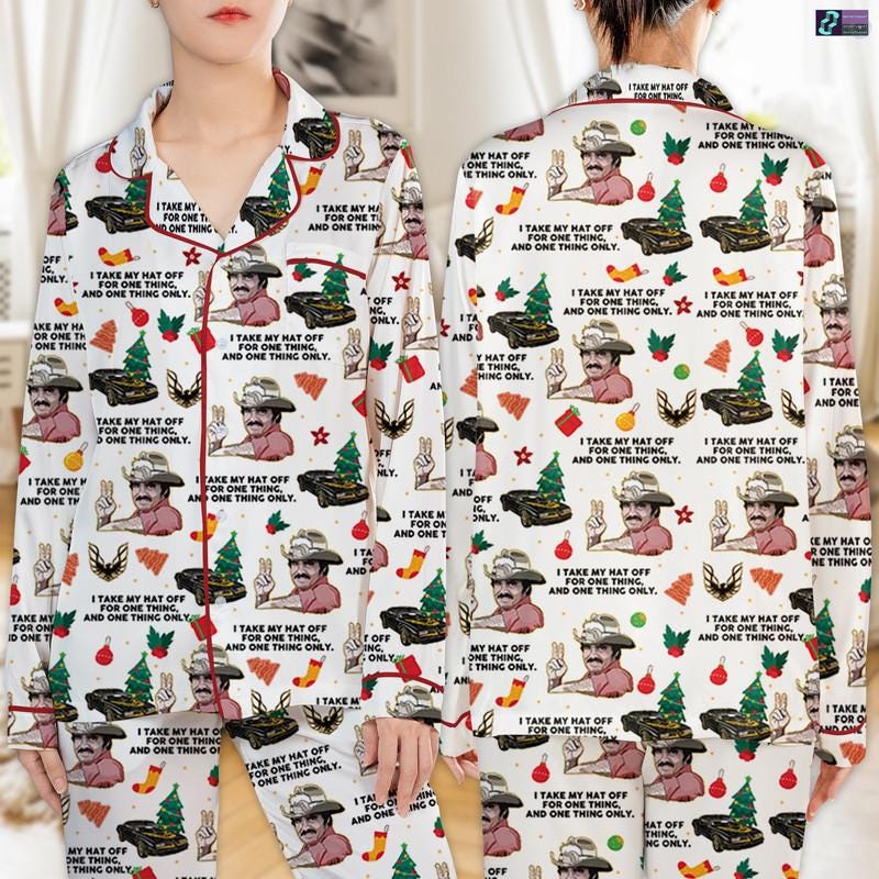 Discover Smokey And The Bandit Pajamas Set, I Take My Hat Off Pajamas, 90s Vintage Christmas Sleepwear, Xmas Holiday Party 2025, Christmas Vacation