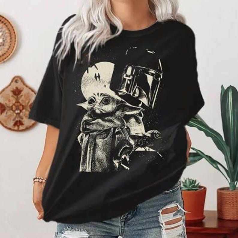 Vintage Mandalorian Comfort Colors Shirt, Disneyland Starwars Shirt, Din Djarin Grogu Starwars Shirt, This Is The Way Shirt, Starwars Gift image 2