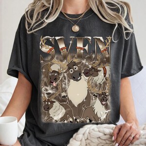 Vintage Bootleg Disneyland Sven Reindeer Comfort Colors Shirt, Frozen Group Matching Tee, Frozen Birthday Trip Outfit, Family Vacation Shirt image 1