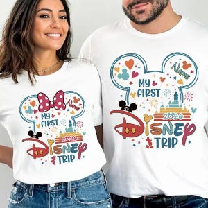Custom My First Disneytrip 2026 Comfort Colors Shirt, Mickey Minnie Couple Shirt, Family Trip 2026, Disneyland Vacation Family Matching Trip image 4