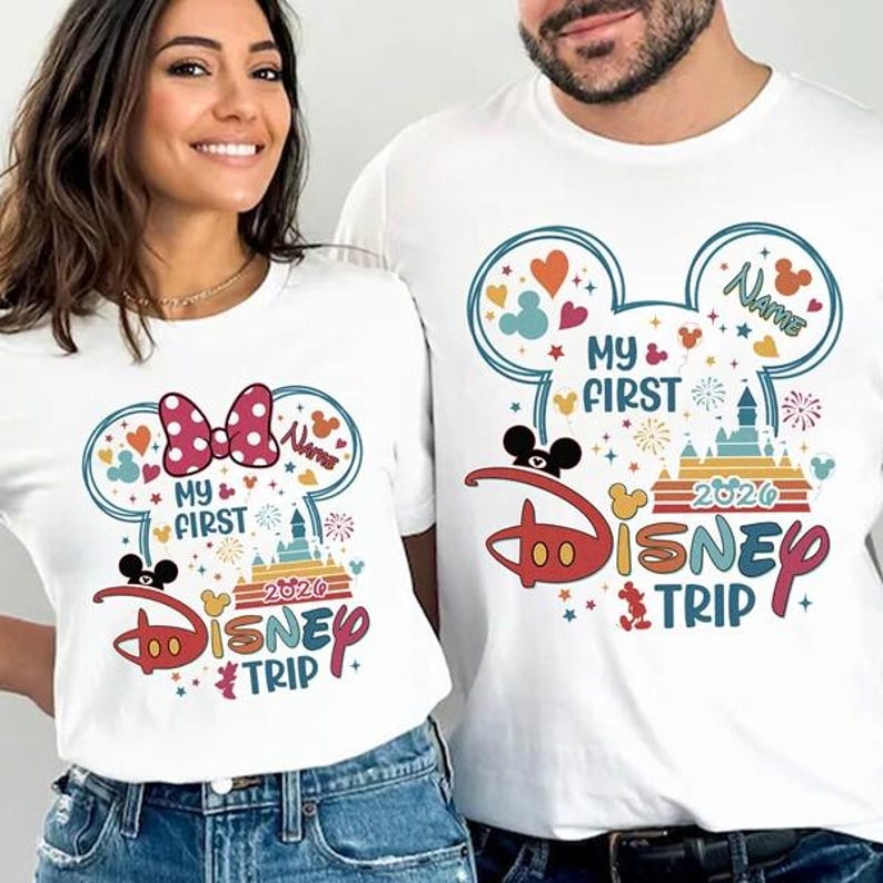 Custom My First Disneytrip 2026 Comfort Colors Shirt, Mickey Minnie Couple Shirt, Family Trip 2026, Disneyland Vacation Family Matching Trip image 4