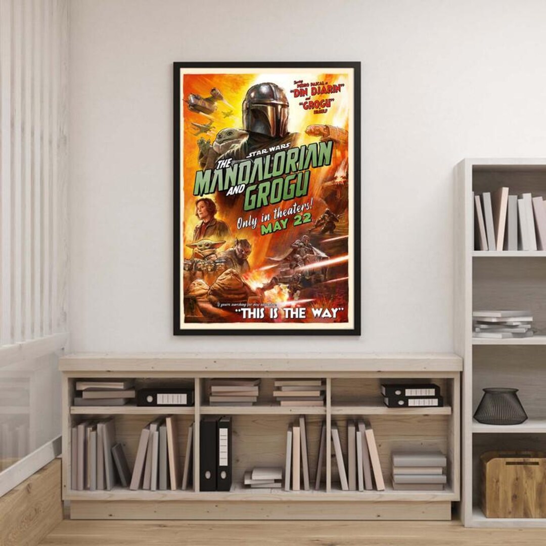 Starwars the Mandalorian and Grogu Canvas Poster, Disneyland Movie Wall ...