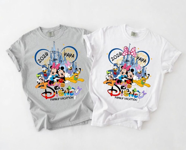 Comfort Colors Disneyland Family Vacation 2026 Shirt, Mickey And Friends Matching Shirt, Disneyland Trip, Disneyland Magical Castles Shirt image 1