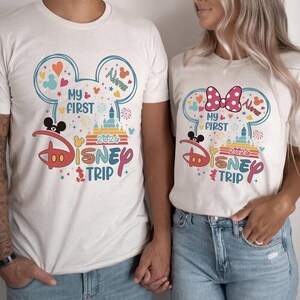 Custom My First Disneytrip 2026 Comfort Colors Shirt, Mickey Minnie Couple Shirt, Family Trip 2026, Disneyland Vacation Family Matching Trip image 3